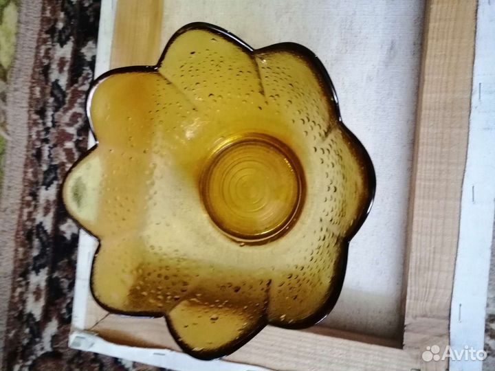 Вазы-салатники, цветное стекло, Красный Май