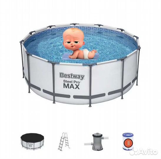 Новый Каркасный бассейн 366х122 с комплектом 56420