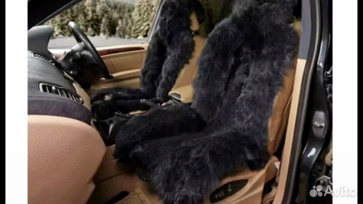 Накидка меховая на сидение из овчины. Шкура