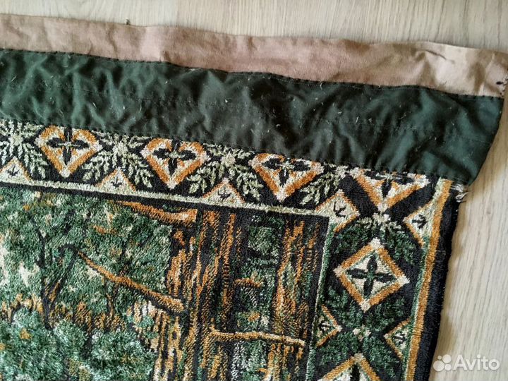 Ковер с оленями германия хлопок плюш велюр винтаж