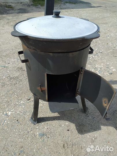Казан чугунный 16 литров с печкой