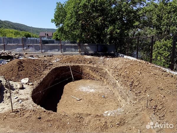 Копка котлована, пруда, траншеи