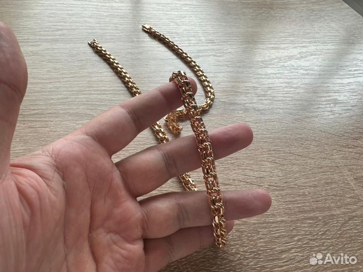 Цепь Бисмарк. Крафтовое золото 585