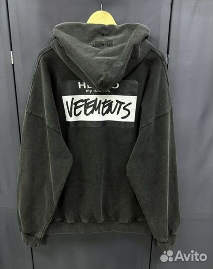 Vetemens oversize hoodie name tag