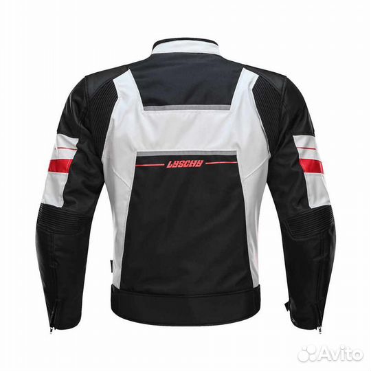 Мотокуртка lyschy LY610 бело-черная