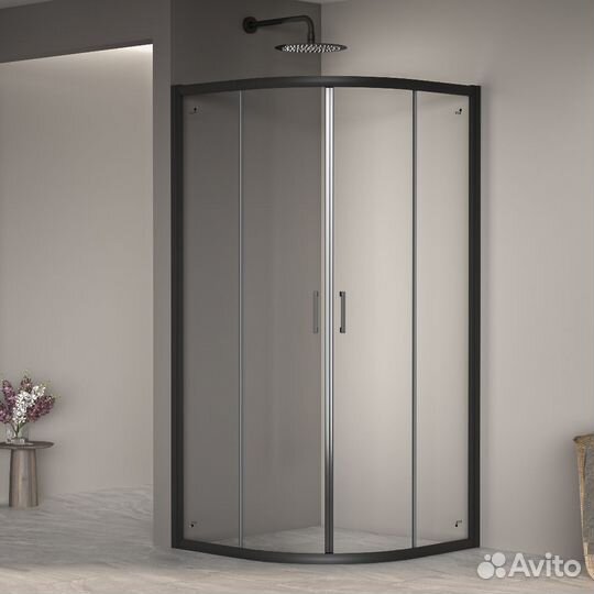 Душ. уголок RGW 100x80 Черный Стекло 03085200-14