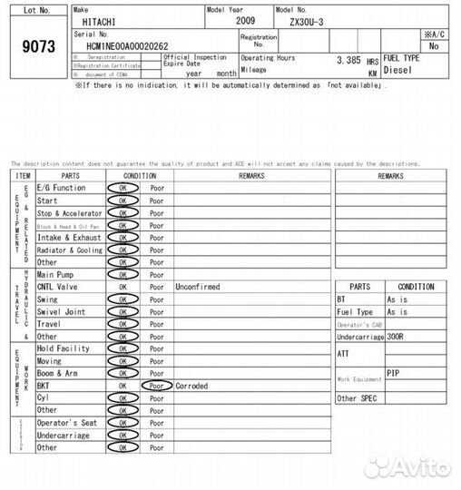 Мини-экскаватор Hitachi ZX30U-3, 2009