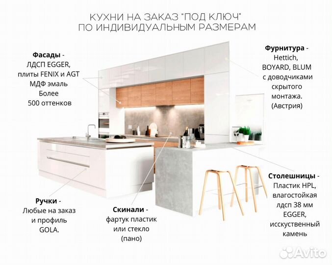 Кухонный гарнитур любой сложности под ключ