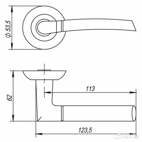 Ручка дверная Ardea круглая розетка (матовый никел