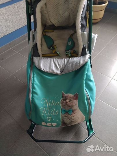 Санки-коляска Ника 7 - 2 с перекидной ручкой