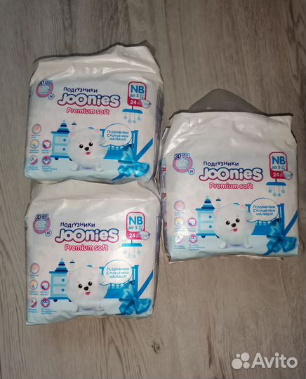 Подгузники joonies nb 3-5кг