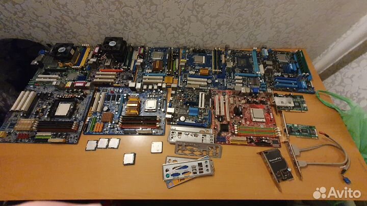 Лот мат платы, процессоры оперативная память, ибп