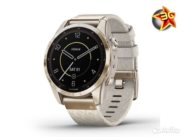 Часы Garmin Fenix 7S Sapphire Solar Nylon Cream Go