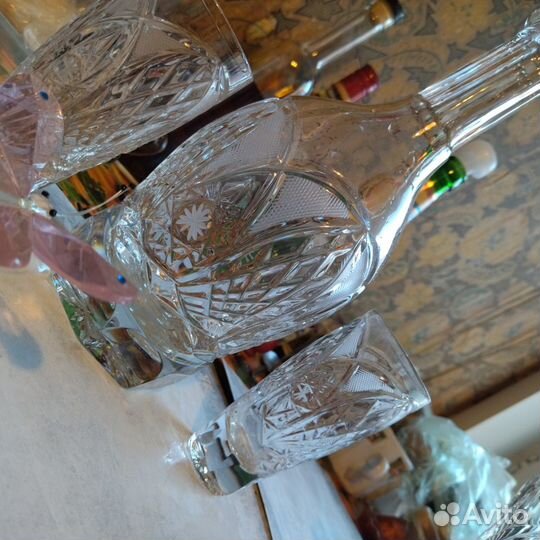 Графин и две рюмки. Хрусталь