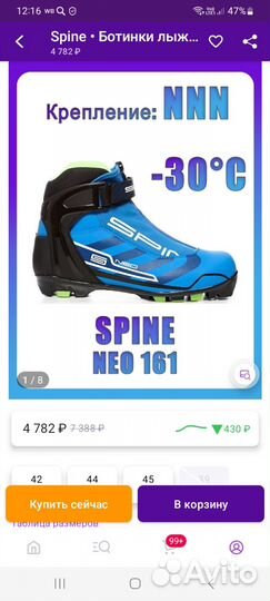 Лыжные ботинки spine 40