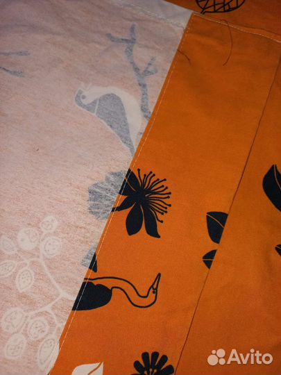 Шторы IKEA лен оранжевые