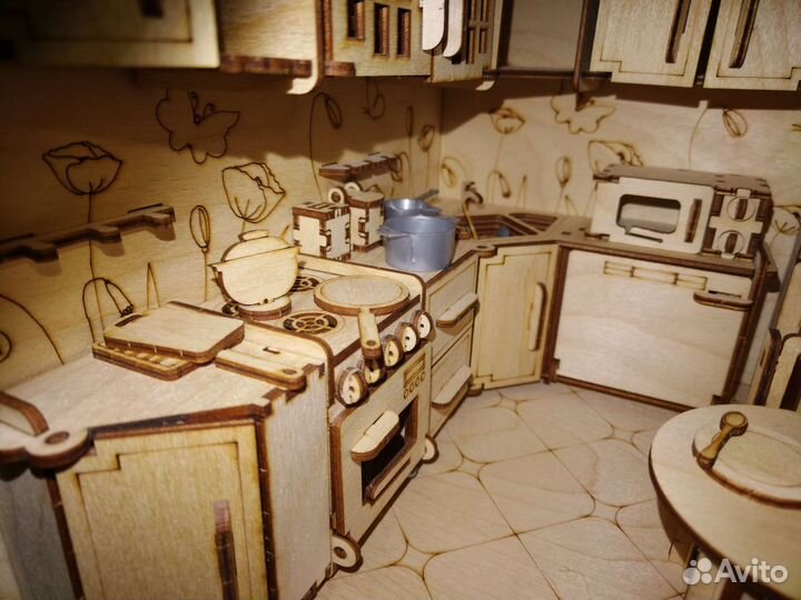 Деревянный дом с кухней