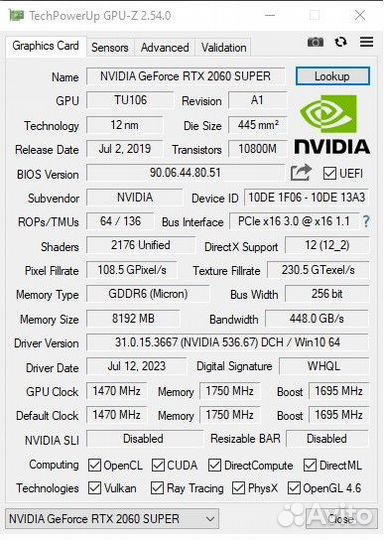 KFA2 RTX 2060 Super EX - 1 Click OC 8GB