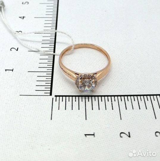 Золотое кольцо с фианитом 16,5р