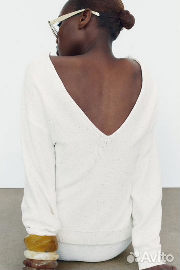 Пуловер Zara с пайетками как Brunello Cucinelli