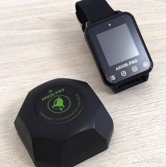 Кнопка вызова персонала, официанта Бургер и часы