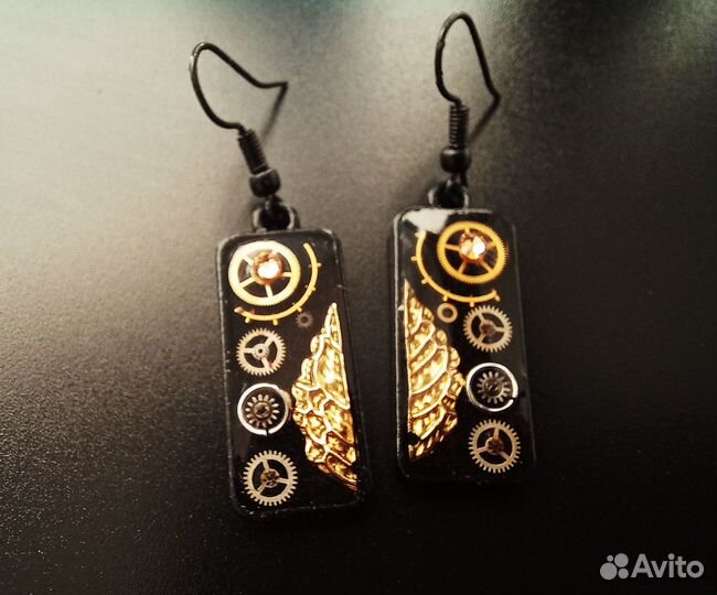 Креативный подарок серьги в стиле стимпанк