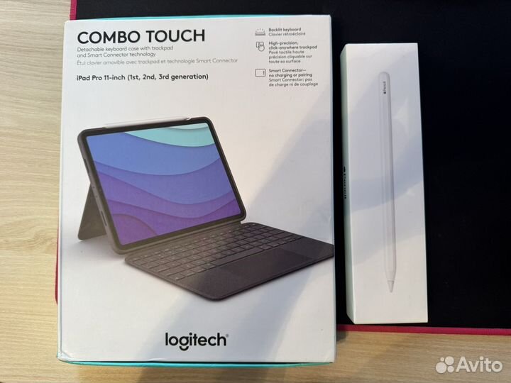 Чехол Logitech Combo Touch + Apple Pencil 2nd gen