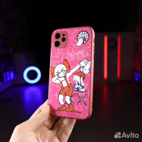 Стеклянные чехлы с принтом на все модели iPhone