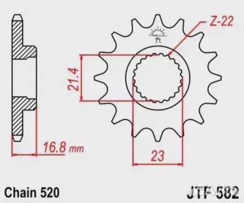 Звезда ведущая JTF582 16RB