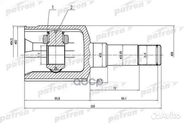 ШРУС внутренний левый 27x35x34 opel antara 06