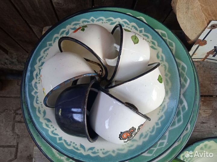 Посуда винтажная эмаль СССР