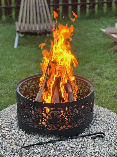 Костровая чаша с дизайном