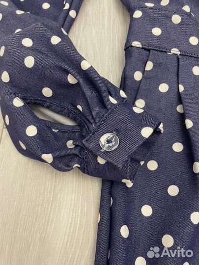 Платье джинсовое футляр 42-44 размер в горох