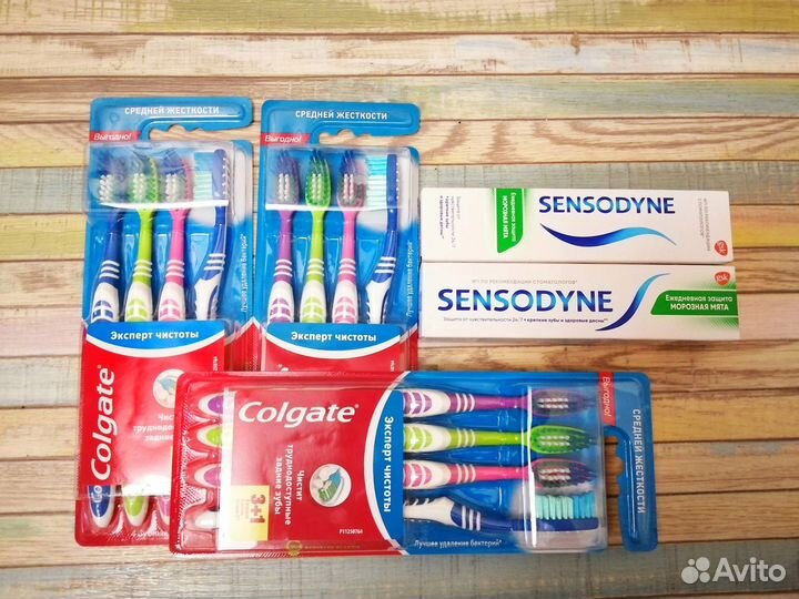 Зубная паста sensodyne, зубная щётка colgate набор