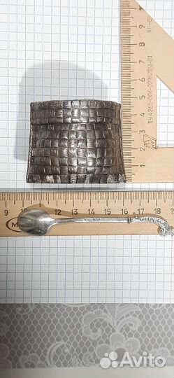 Большая солонка - мешочек.+ Рюмка.Серебро 84