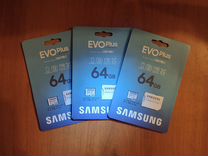 64 Gb Samsung EVO Plus Microsd карта памяти новая