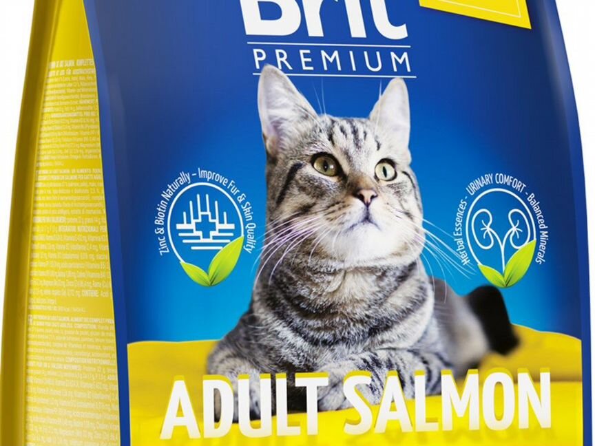 Сухой корм brit Premium Cat Adult Salmon с лососем