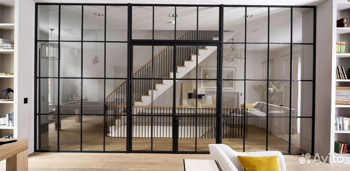 Стеклянная перегородка для зонирования