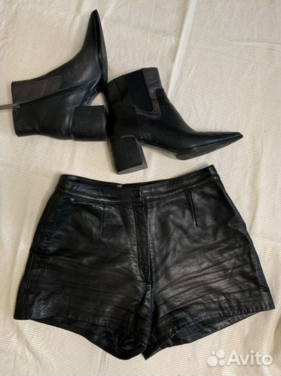 Кожаные шорты женские