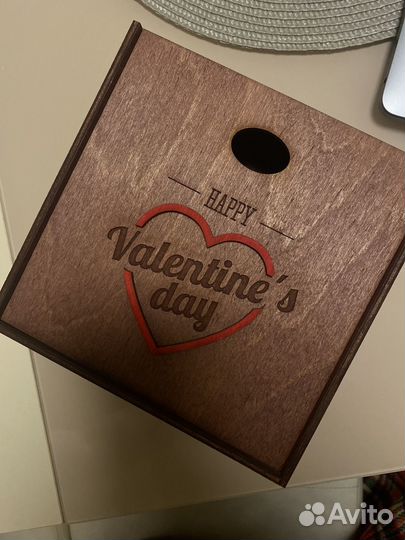 Коробка подарочная квадратная деревянная