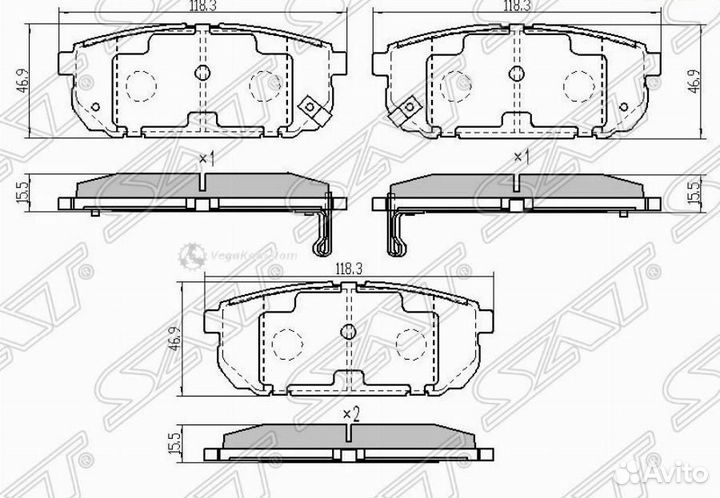 Колодки задние Kia Sorento ST583023ED01