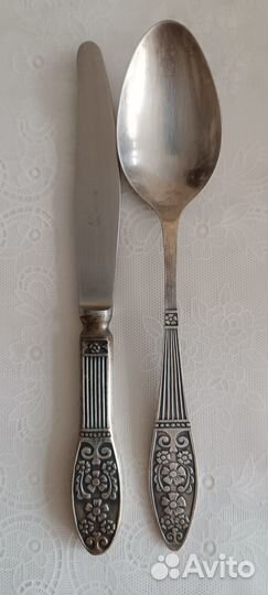 Набор столовых приборов мельхиор СССР