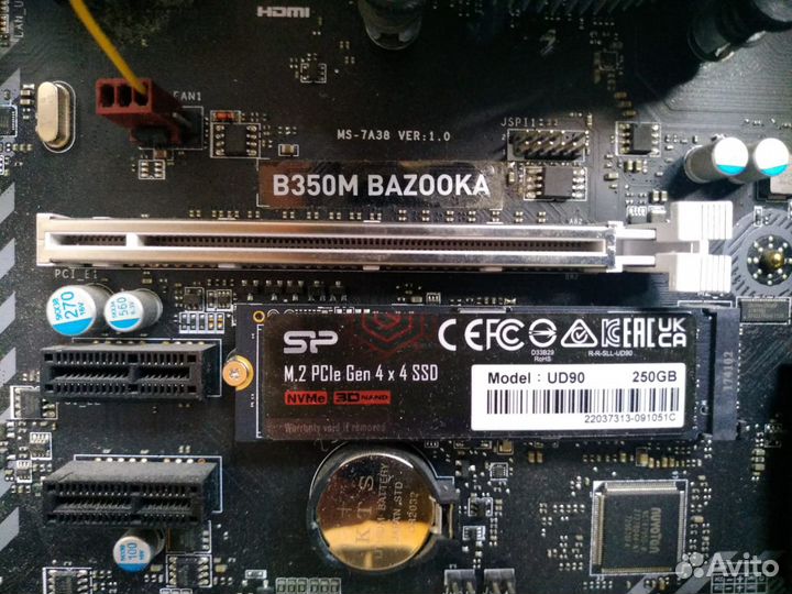 Компьютер AMD R5 3400G с диском M.2, без монитора