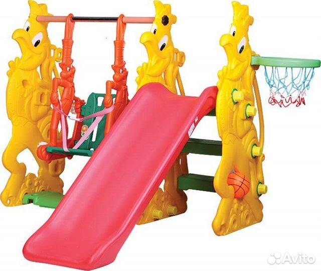 Горка с качелями петушок