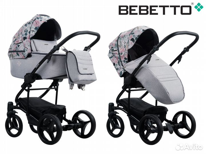 Детская коляска 2 в 1 Bebetto Torino TEX 01 CZM