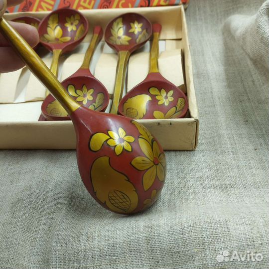 Ложки сувенирные с татарской росписью. СССР