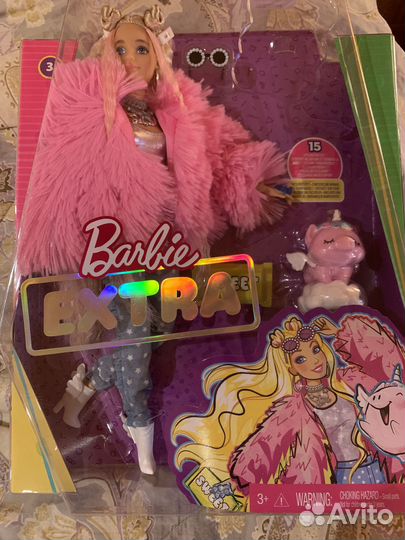 Кукла barbie extra в розовой шубке новая