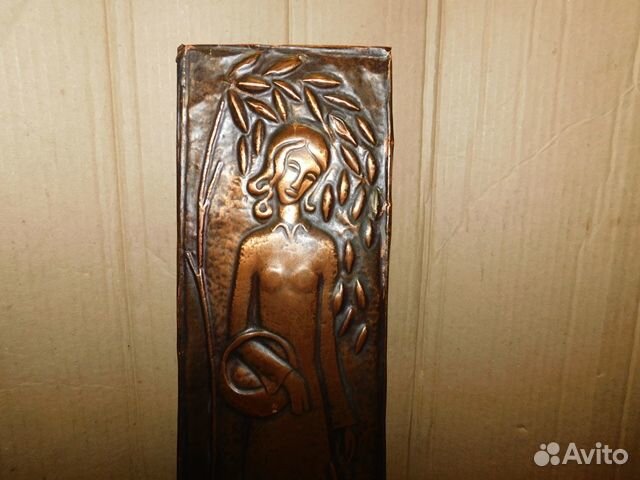 Панно-настенное,медная чеканка СССР,девушка