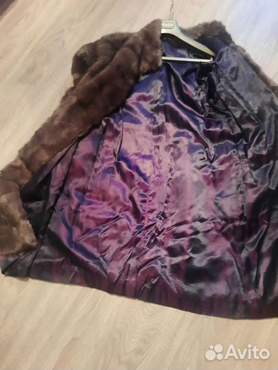 Шуба норковая поперечная раскладка Цвет графит