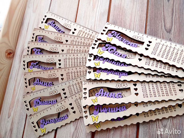 Линейка деревянная набор